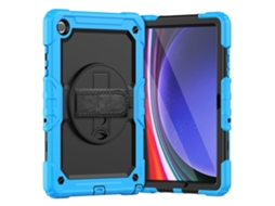 Capa Para Tablet Lurelia, Compatível Com Samsung Galaxy Tab S9 X710/x716b 2023 De Silicone, Azul Claro, Silicone, Proteção Antiquedas, Vidro Temperado