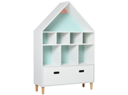 Estante de Brinquedos Infantil com Nichos Cubos em Madeira 82x30x126cm BTFORUS