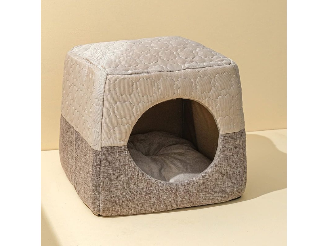 Cama de interior para gatos até 7kg, 37x33x30cm, design 3 em 1, quente | S/MARCA