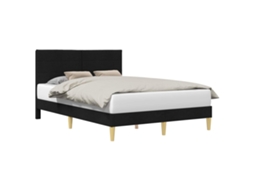 Conjunto 1 Estrutura De Cama Para Casa Vidaxl Preto Tecido (140 X 190 Cm)
