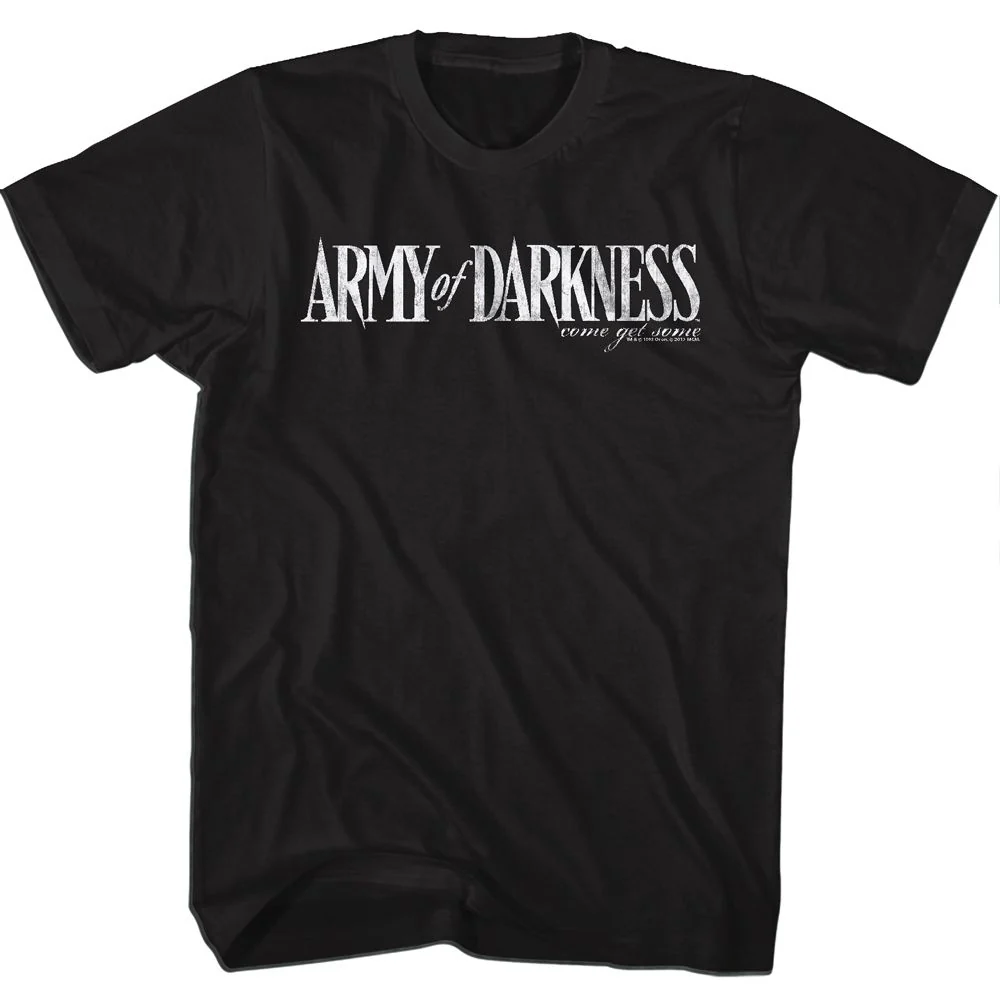 Rockinstone Army Of Darkness Movie Darkness White Logo Black Adult T-shirt Size:xl