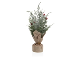 Planta Decorativa VERSA Linho Metal Plástico Cimento 12x31x12 cm