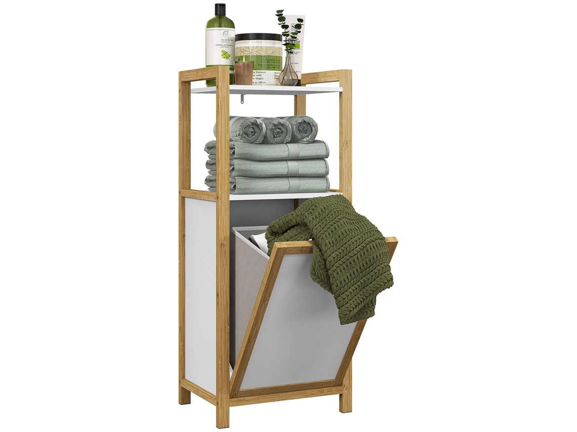 Mesa de cozinha extensível, 3 prateleiras, 120x60x75cm, branco, S/MARCA