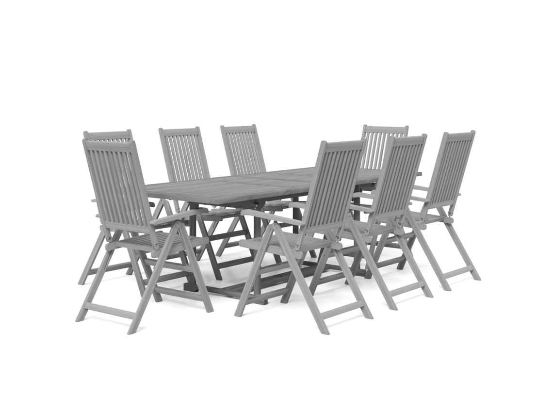 Maison Exclusive - 9 Pcs Conjunto De Jantar Para Jardim Madeira De Acácia Maciça