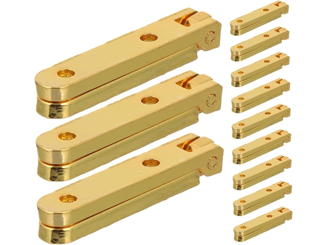 Conjunto De 12 Dobradiças Miniatura Em Liga Zinco Para Caixas Joias,