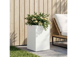 Vidaxl Vaso De Jardim Branco 30 X 30 X 40 Cm Aço Laminado A Frio