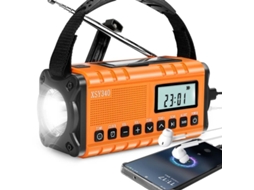 Rádio solar AQUAFORGE am/fm multibanda, lanterna led, camping, emergências, verde