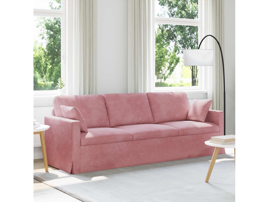 Vidaxl Sofá Rosa 228 X 78 X 80 Cm Veludo