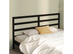 Vidaxl Cabeceira De Cama 206x4x100 Cm Pinho Maciço Preto