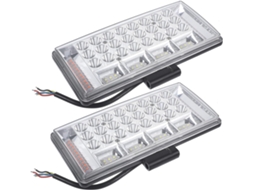 Conjunto de 2 faróis LED para trabalho, condução e sinalização em carros e caminhões.