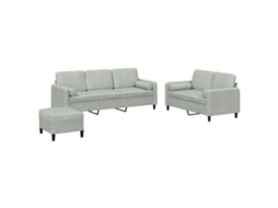 Conjunto de Sofás com Almofadas Veludo Cinzento claro MAISON EXCLUSIVE
