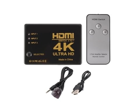 Switcher Hdmi de 3 Portas Ultra Hd Smart Entrada 4K X 2K 1 Saída Compatível com Divisor 3D Suporte A XCSOURCE