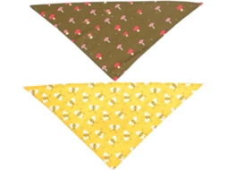 Bandana Triangular Estampada Cães, 2 Peças, Poliéster