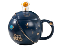 Taza Astronauta Cute 2025 Com Tampa E Colher, Cerâmica Premium Para Café, Chá E Leite, Presente Kawaii