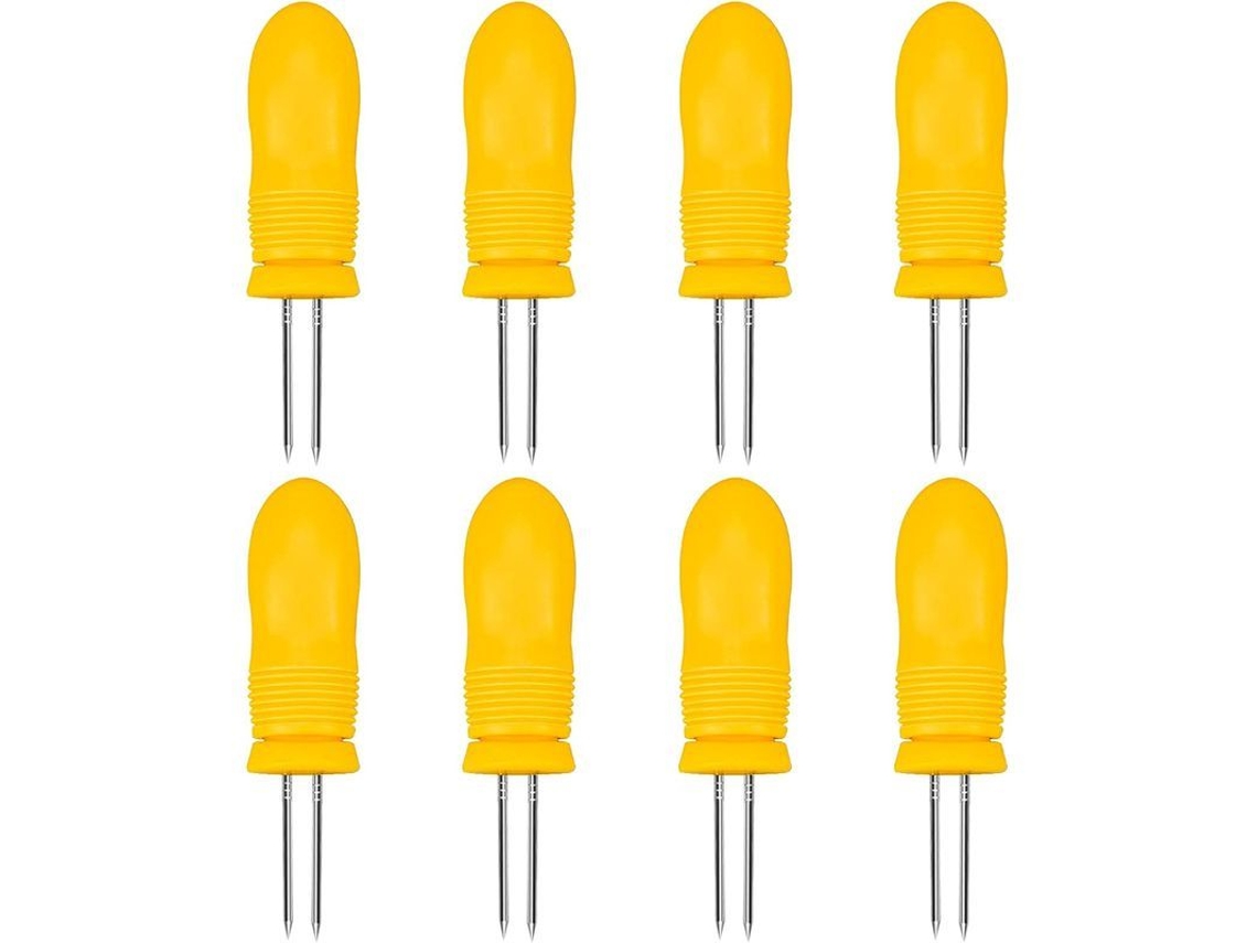 Espetos de Milho Inox 8pcs para Churrasco e Frutas S/MARCA