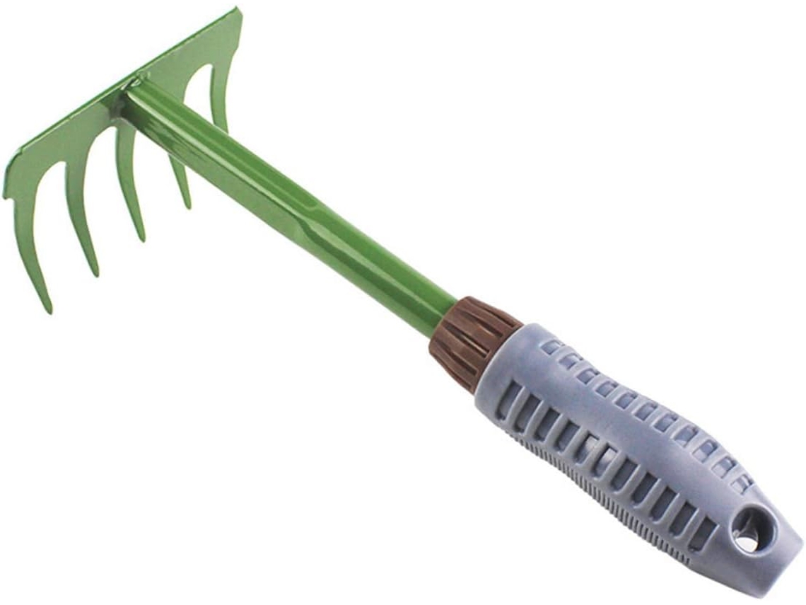 Ancinho De Ferro Para Jardim Com Cabo De Plástico Para Limpeza De Gramados E