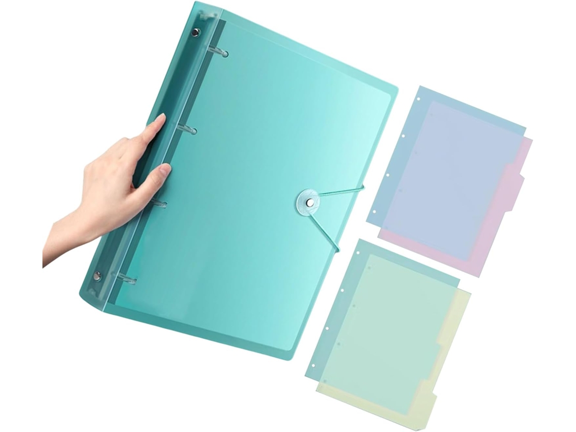 Pasta para apresentação com 4 argolas, 220 folhas, tamanho carta, organizador de documentos, pasta para materiais.