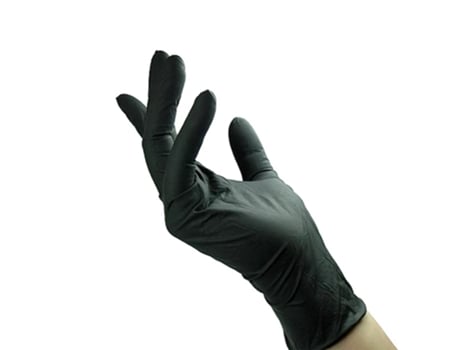 RUBBERGOLD Luvas Nitrilo Preto Sem Pó Caixa 100Uni S