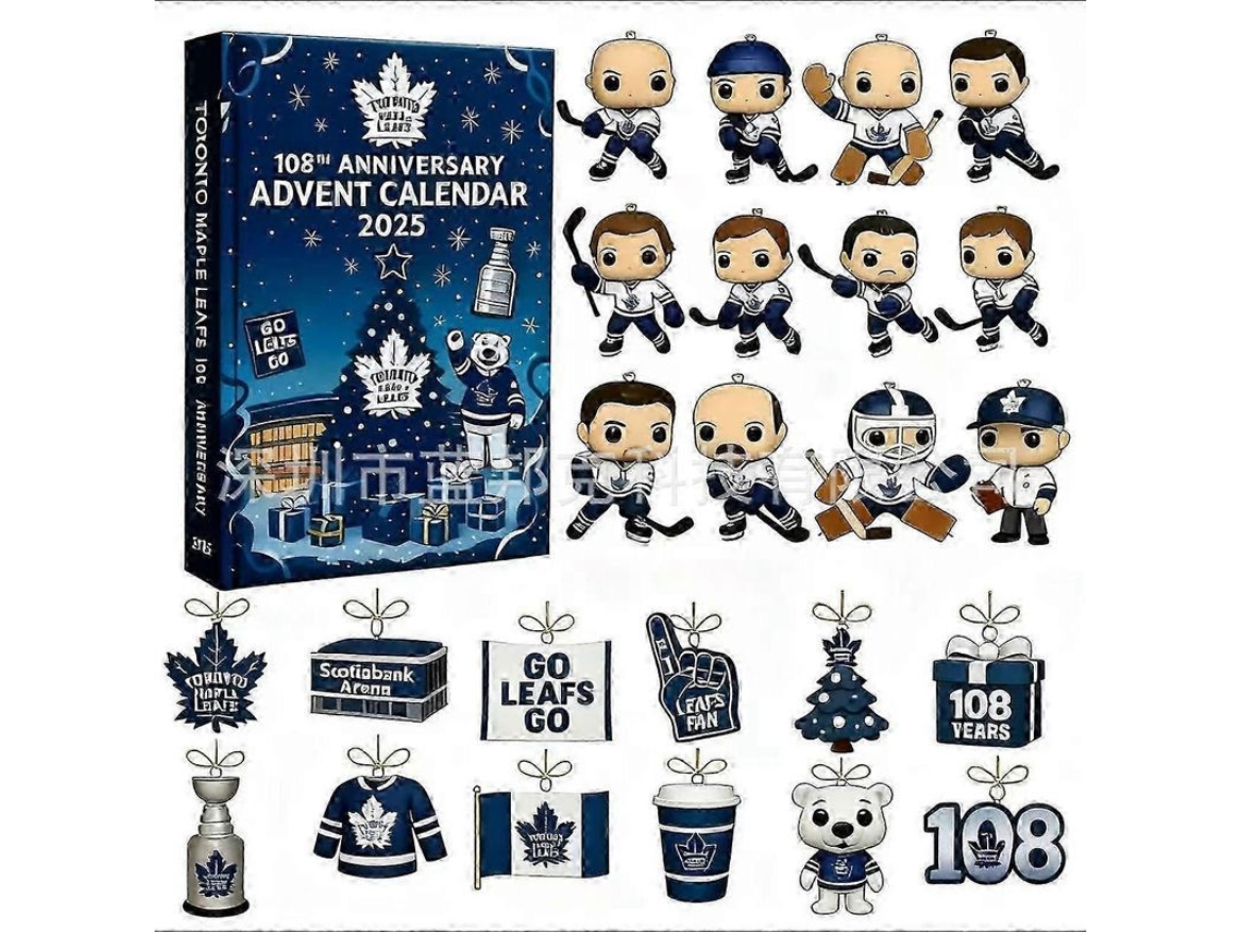 Nova Line caixa Cega de Natal 2025 Toronto Maple Leafs Calendário de Contagem Regressiva do 108º Aniversário