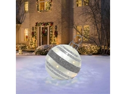Bola Inflável De Natal Com Iluminação De Fibra Óptica, 60cm, Material Pvc À Prova De Água Para Decoração Externa/interna F