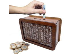 Cofrinho De Madeira Com Contador, Cofrinho Infantil Com Alvos E Números, Cofrinho De Madeira Para Moedas, Caixa De Armazenamento Aquaforge (1000)