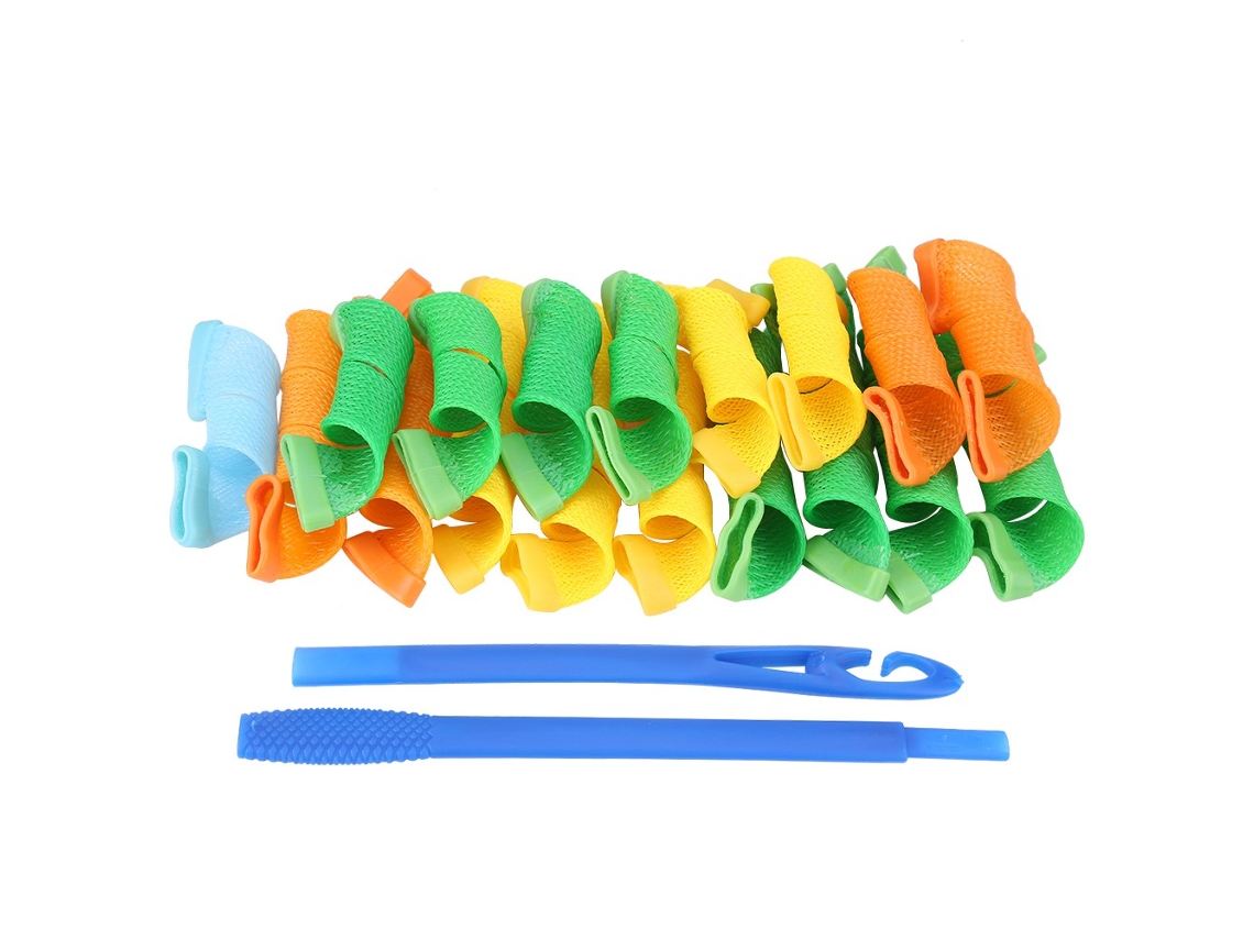 2026 18pcs/saco de Rizos Mágicos de Plástico com Gancho Ferramentas Manuais de Penteado Diy para Cabelo