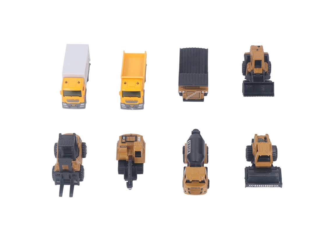 Primerox conjunto de Veículos de Construção 1:60 em Liga Metálica 8 Modelos Brinquedo Educativo para Meninos