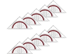 Conjunto De 10 Transferidores Quadrados Integrados, Réguas Quadradas De 180 Graus Para Desenho Geométrico, Para Uso