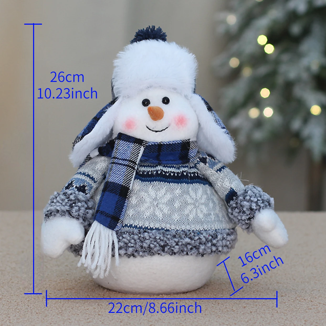 Boneco De Natal De Pelúcia Curto Estampado Com Papai Noel E Boneco De Neve Para Decoração De Árvore De Natal Aquaforge