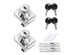 Fechadura Para Porta De Vidro Em Liga Zinco (2 Unidades), Antiferrugem Armários, Portas 5 A 12 Mm, Sem Necessidade Furação, Com 4 Chaves.