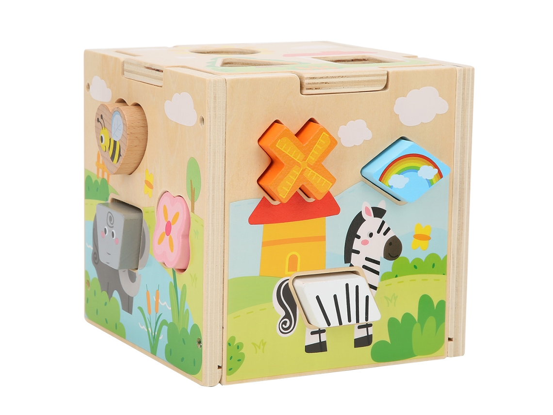 Walshlxq blocos de Madeira para Combinação de Formas, Brinquedos Educativos para Crianças Bebês, Caixa Inteligente Infantil, Presente