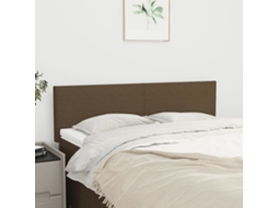 Vidaxl Cabeceiras Castanho-escuro 144x5x78/88 Cm Tecido