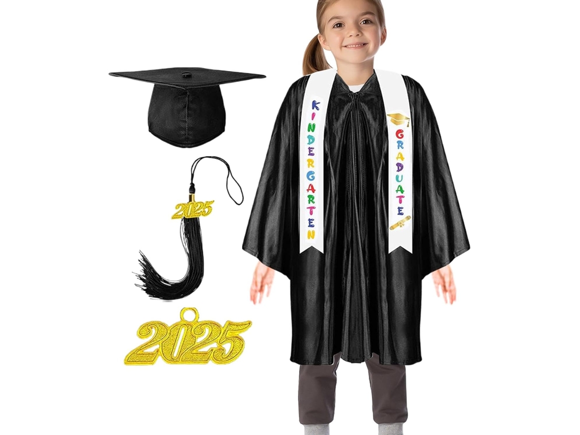 Vestido De Formatura Infantil Para Pré Escola E Jardim De Infância Conjunto De Vestido E Touca Par Vayotoy