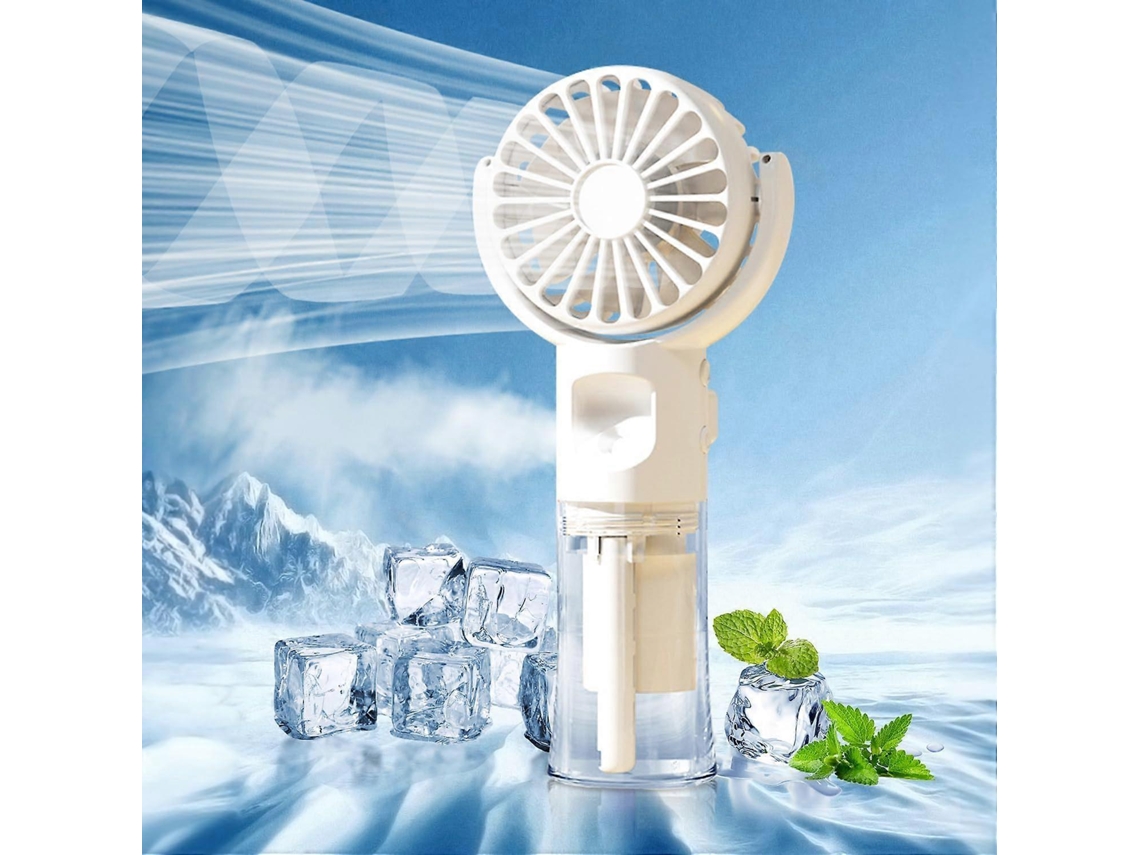 Mini Ventilador Portátil Com Umidificador E Névoa, Recarregável Via Usb, Com 4 Velocidades Ajustáveis