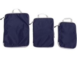 Conjunto De Organizador De Viagem De 3 Peças Em Nylon Elegante Com Compartimentos Para Roupas Íntimas E Meias.