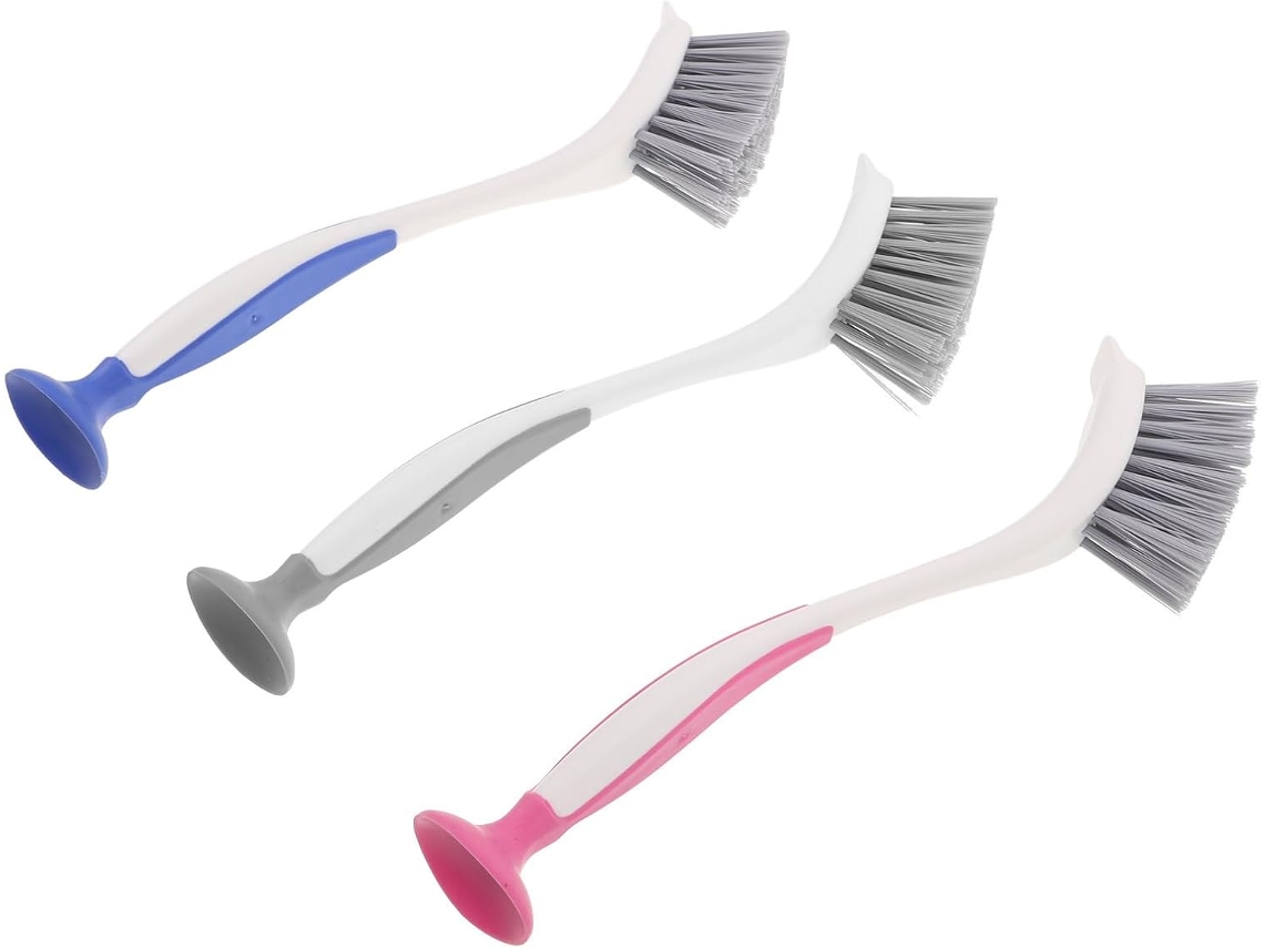 Conjunto De 3 Escovas Para Lavar Louça E Panelas Stobaza Com Cabo Longo Design Vertical, Utensílio De Limpeza Doméstica