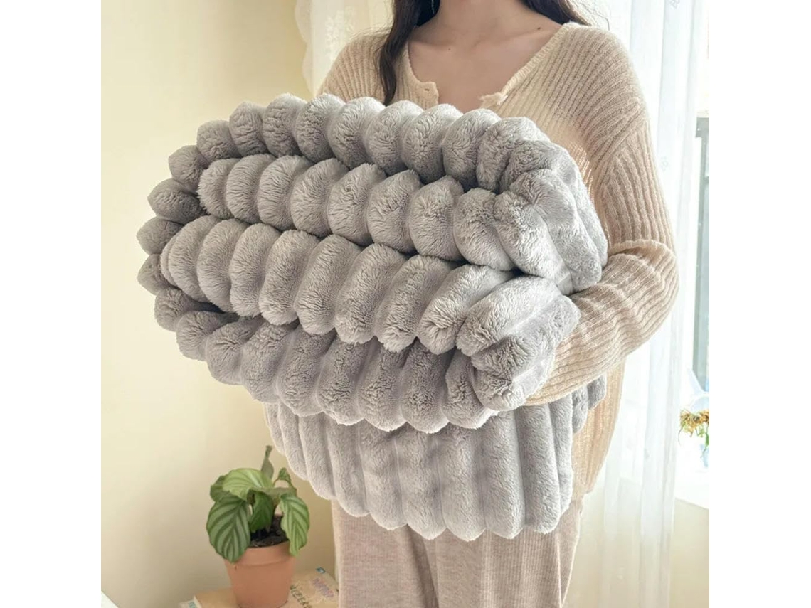 Manta de Veludo Cor Sólida Macia Grossa e Quente Ideal para o Inverno Perfeita Quarto Ou Sala Estar, Macio, Qu