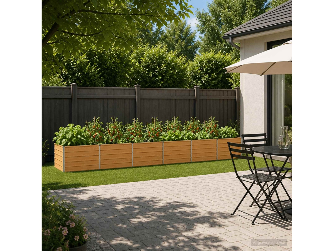 Vidaxl Cama De Jardim Elevada Natural 480 X 80 X 55 Cm