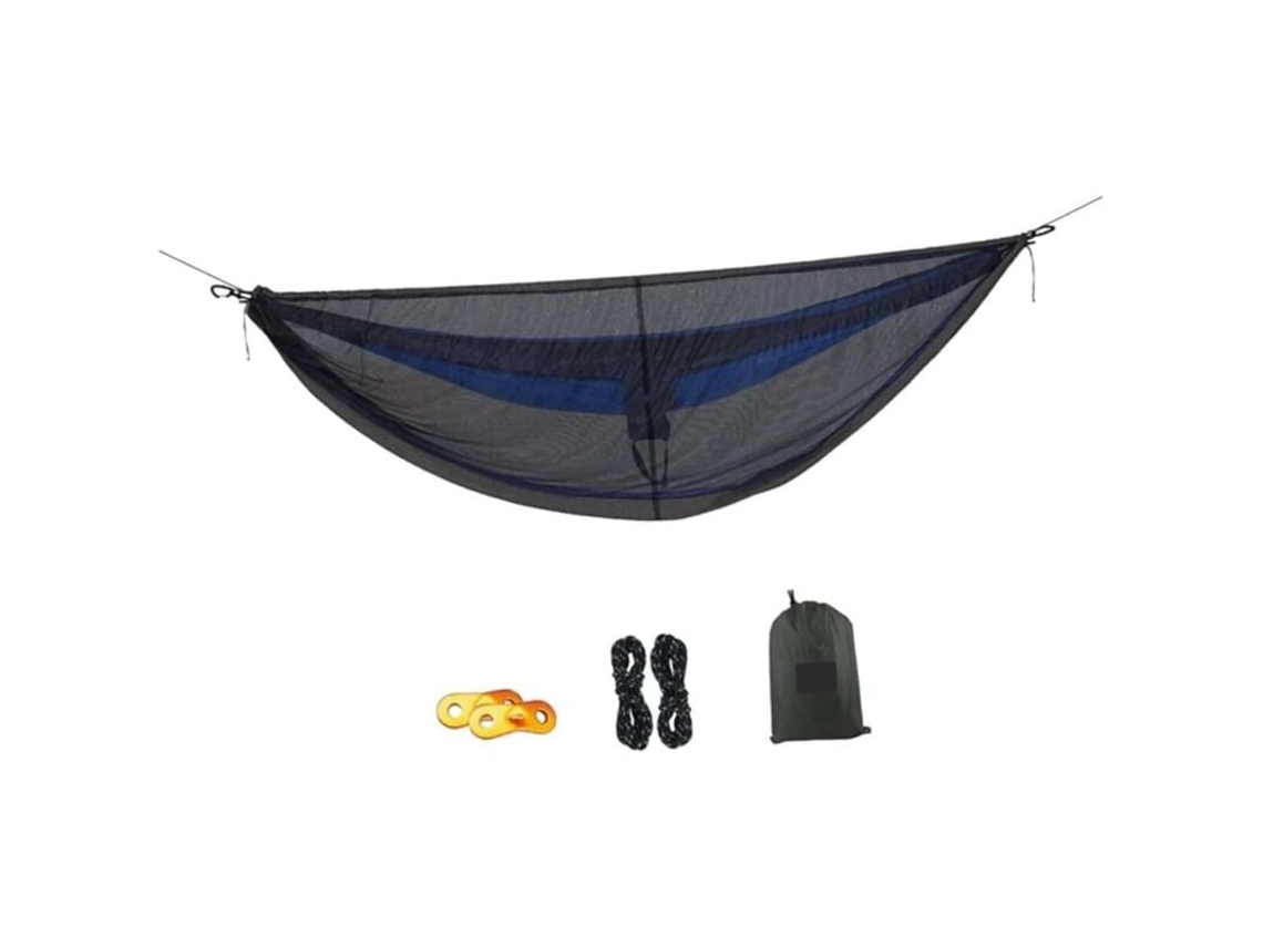 Rede De Acampamento Compacta E Leve, Malha Anti Insetos, Fácil Instalação, Durável, Preta, 340 X 140 Cm Aquaforge