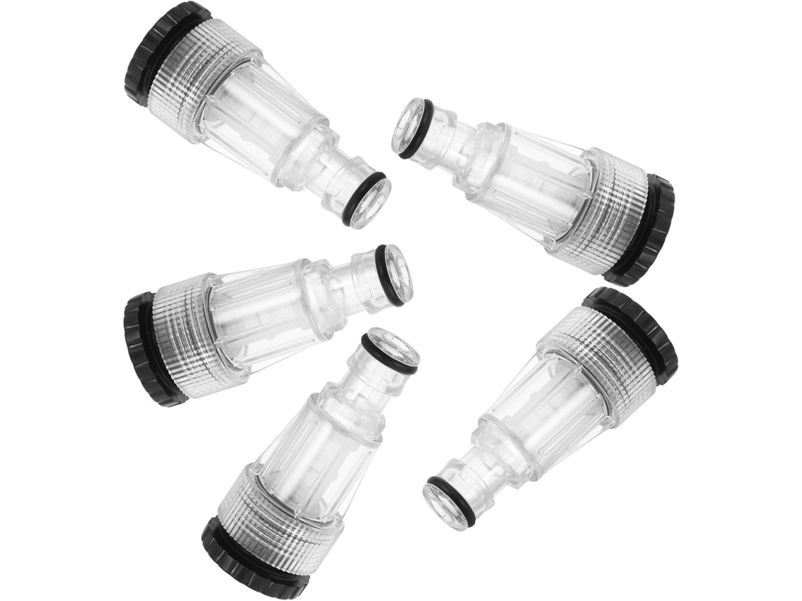 Conjunto de 5 tampões de entrada de água para pistola de lavagem de carros com extensão.