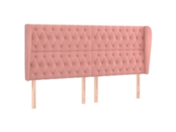 Cabeceira Cama C/ Abas Veludo 183x23x118/128 Cm Rosa MAISON EXCLUSIVE