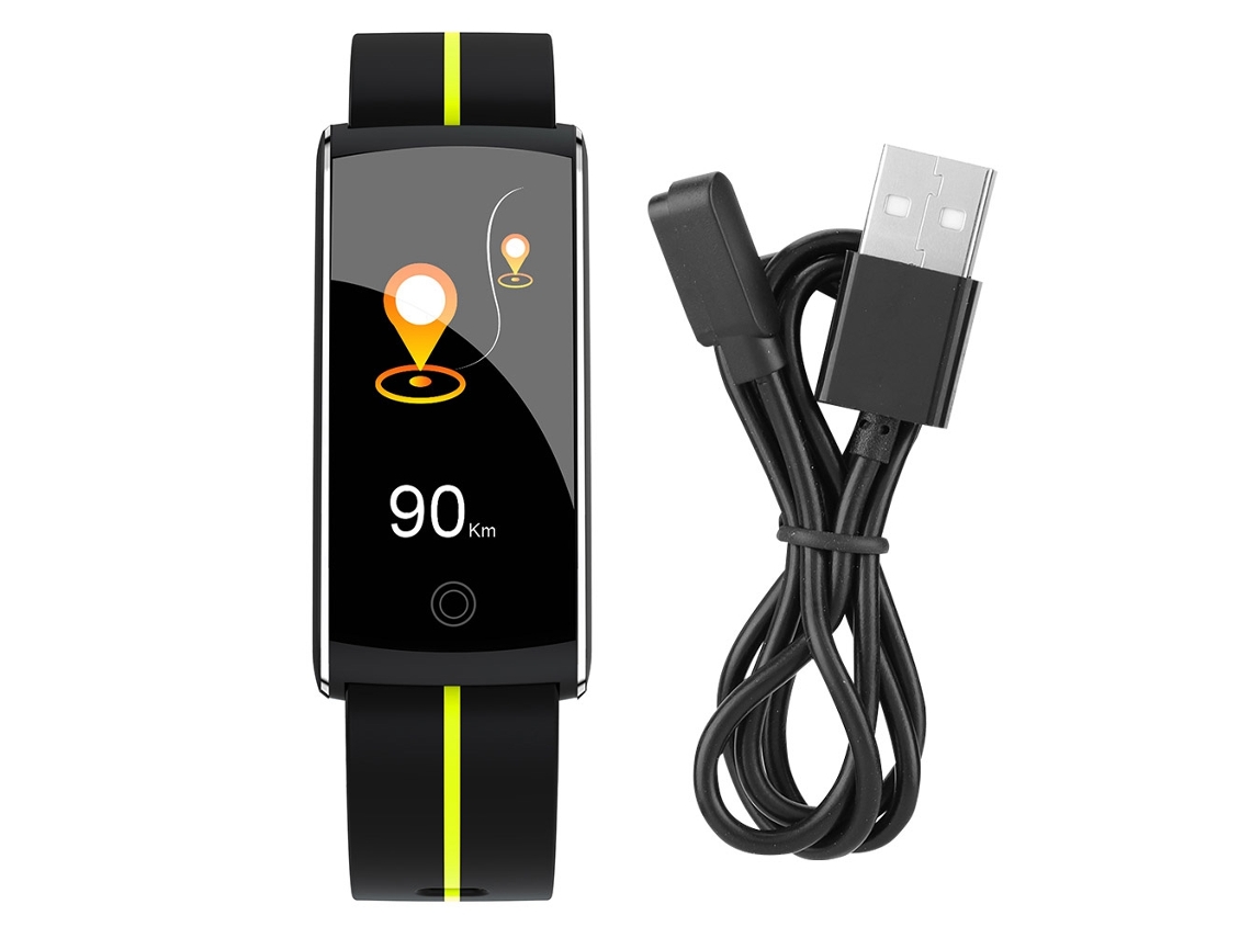 Pulseira Bluetooth inteligente EOOCOO com monitoramento de frequência cardíaca e à prova d'água