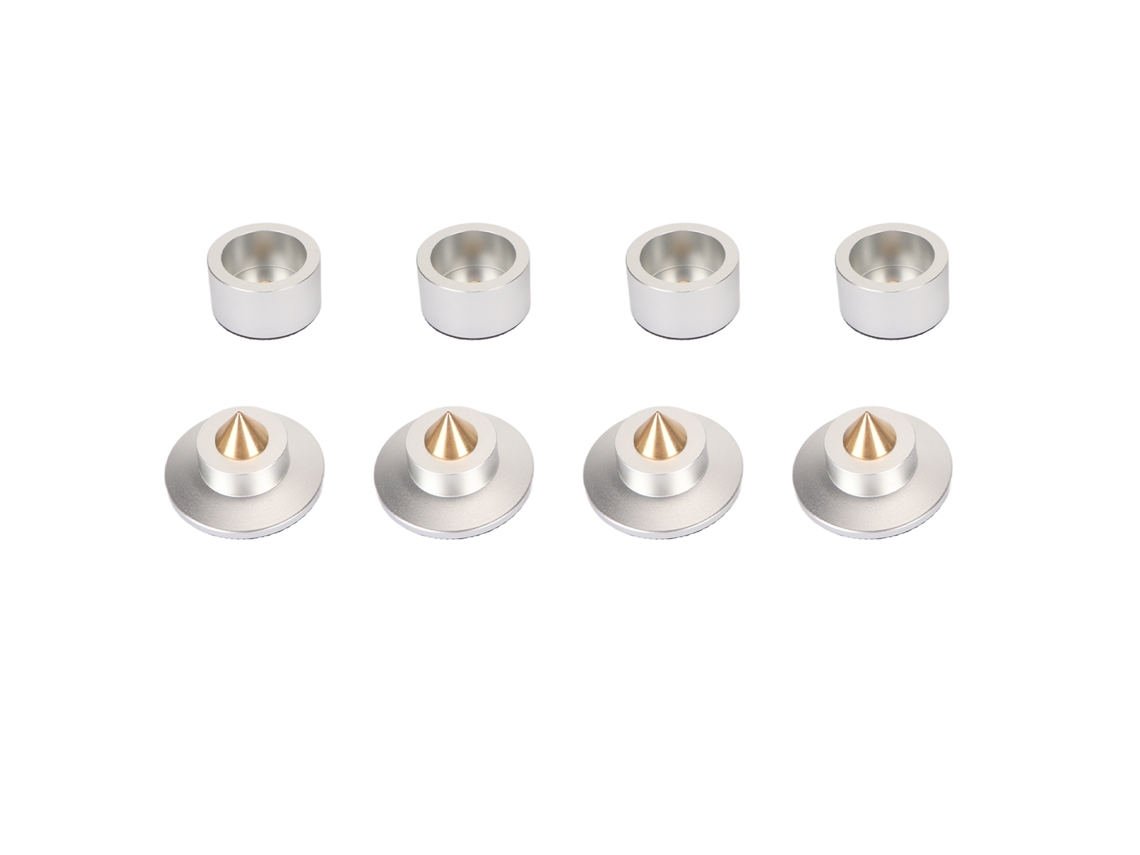 4pcs Pés De Isolação Para Alto-falante Hifi Com Absorção De Impacto Espículas Anti-vibração Prata