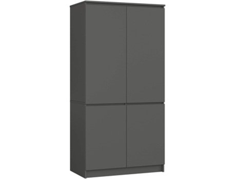 Guarda-roupa Akord S90 Cinza Grafite 90 Cm 4 Portas 90x51x180 Cm Akord Furniture Factory