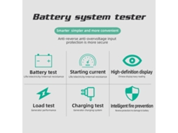 Tester de sistema de bateria elétrica multifuncional com resistência, tensão e voz | S/MARCA