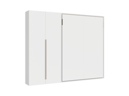 Cama Francesa Dobrável Vertical Versia Sofà 140 Com Guarda-roupa Esquerdo Branco De 2 Portas