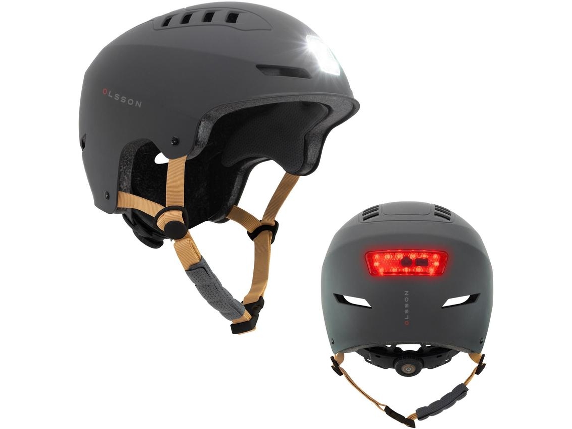 Capacete Luz OLSSON URBAN LIGHT - Antracite M/L (55-58cm) Trotineta Skate Patins