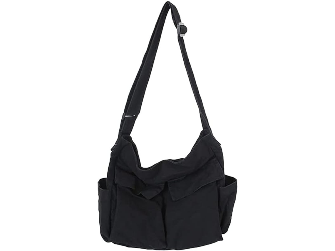 Bolsa De Couro Jeans Para Mulher, Grande Capacidade, Múltiplos Bolsos, Bolsa Transversal Para Viagem E Lazer