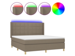 Box Spring Bed, Box Spring Beds Vidaxl Cinzento-acastanhado Tecido (160 X 200 Cm)
