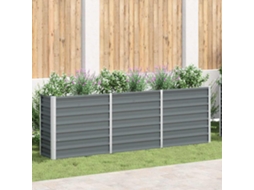 Vidaxl Canteiro Elevado De Jardim Aço Galvanizado 240x40x77cm Cinzento